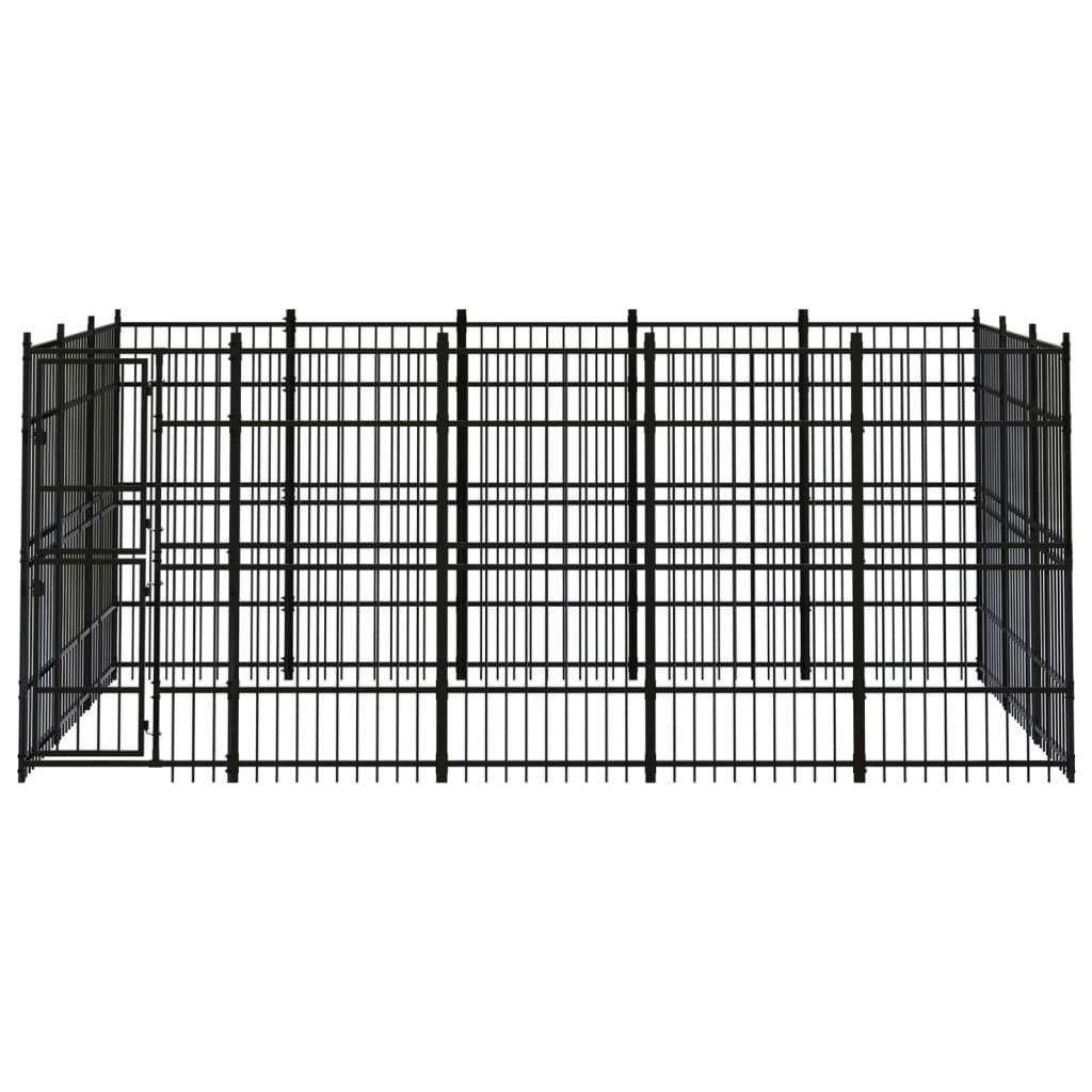 Outdoor Dog Kennel Steel 13.82 m²