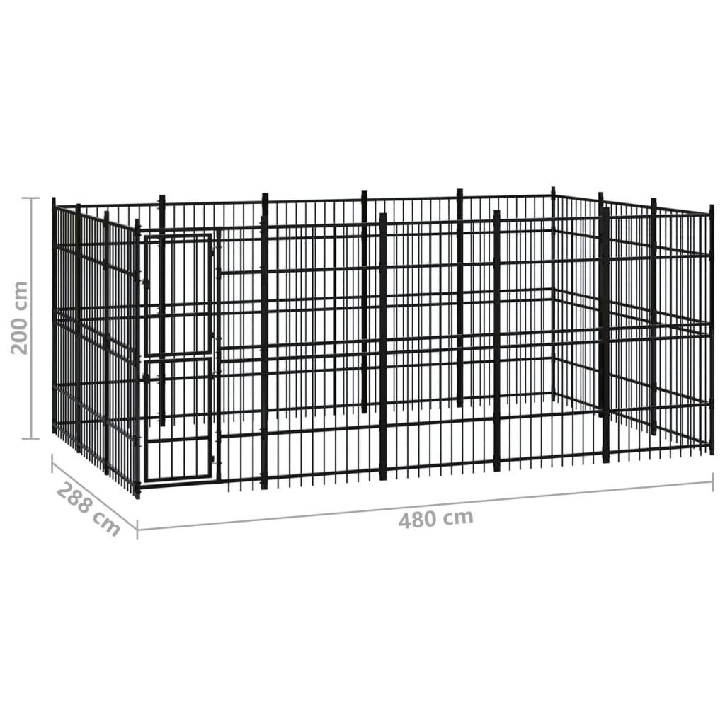 Outdoor Dog Kennel Steel 13.82 m²