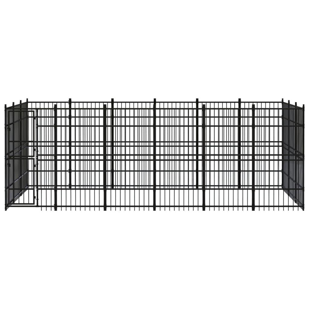 Outdoor Dog Kennel Steel 16.59 m²