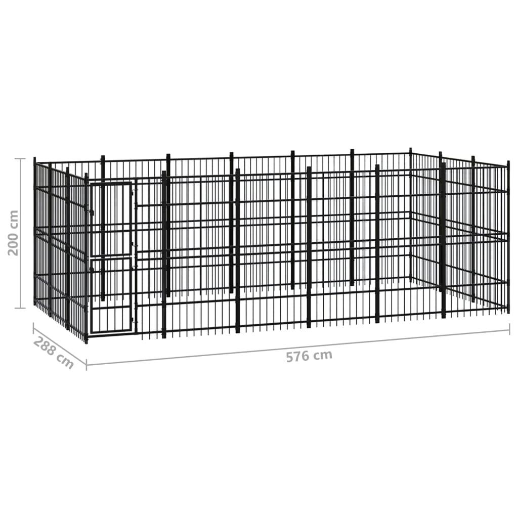 Outdoor Dog Kennel Steel 16.59 m²