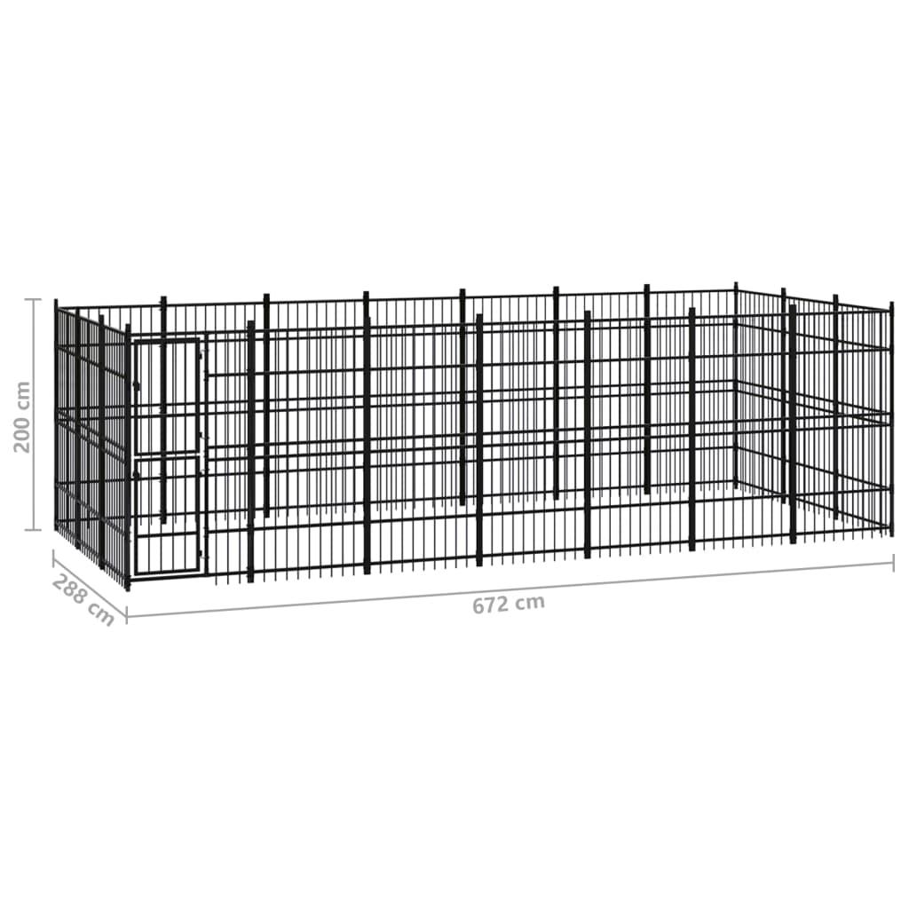Outdoor Dog Kennel Steel 19.35 m²