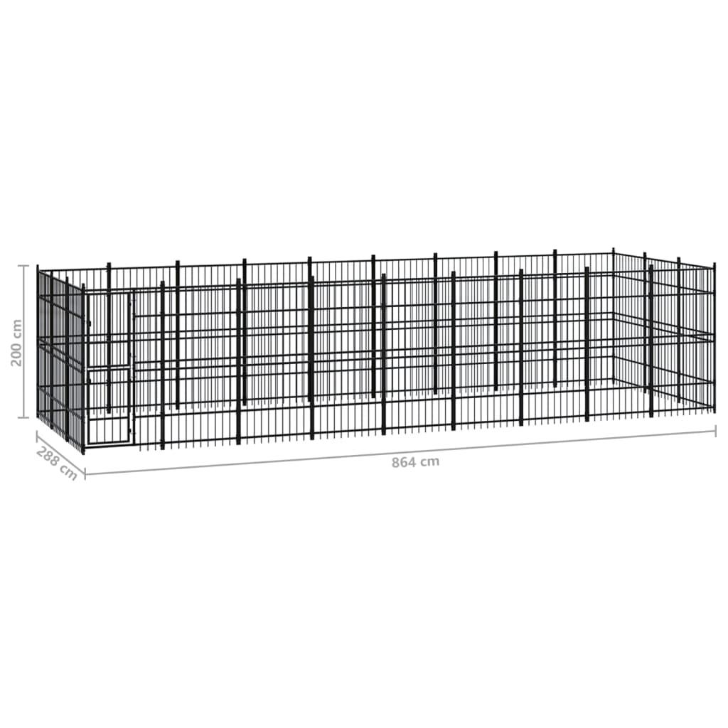 Outdoor Dog Kennel Steel 24.88 m²