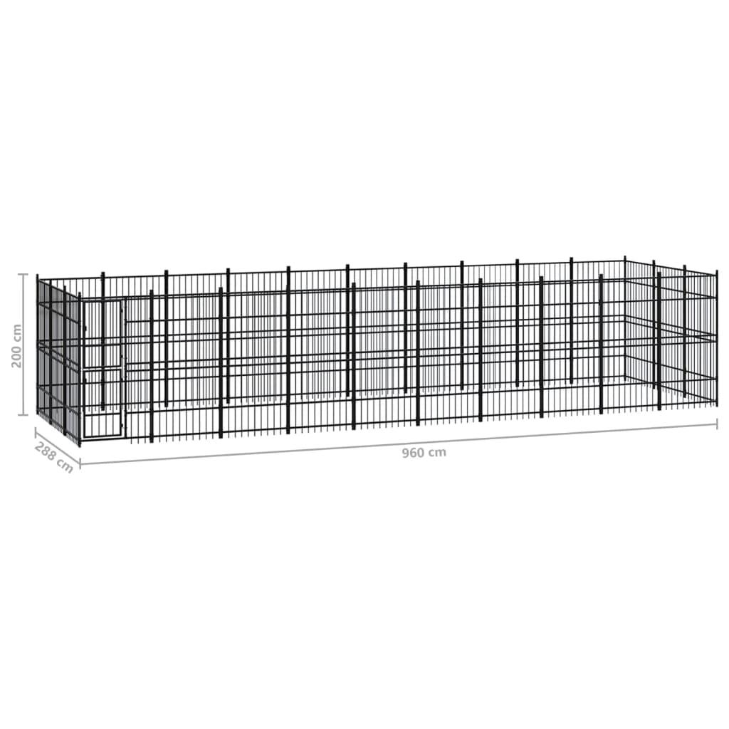 Outdoor Dog Kennel Steel 27.65 m²