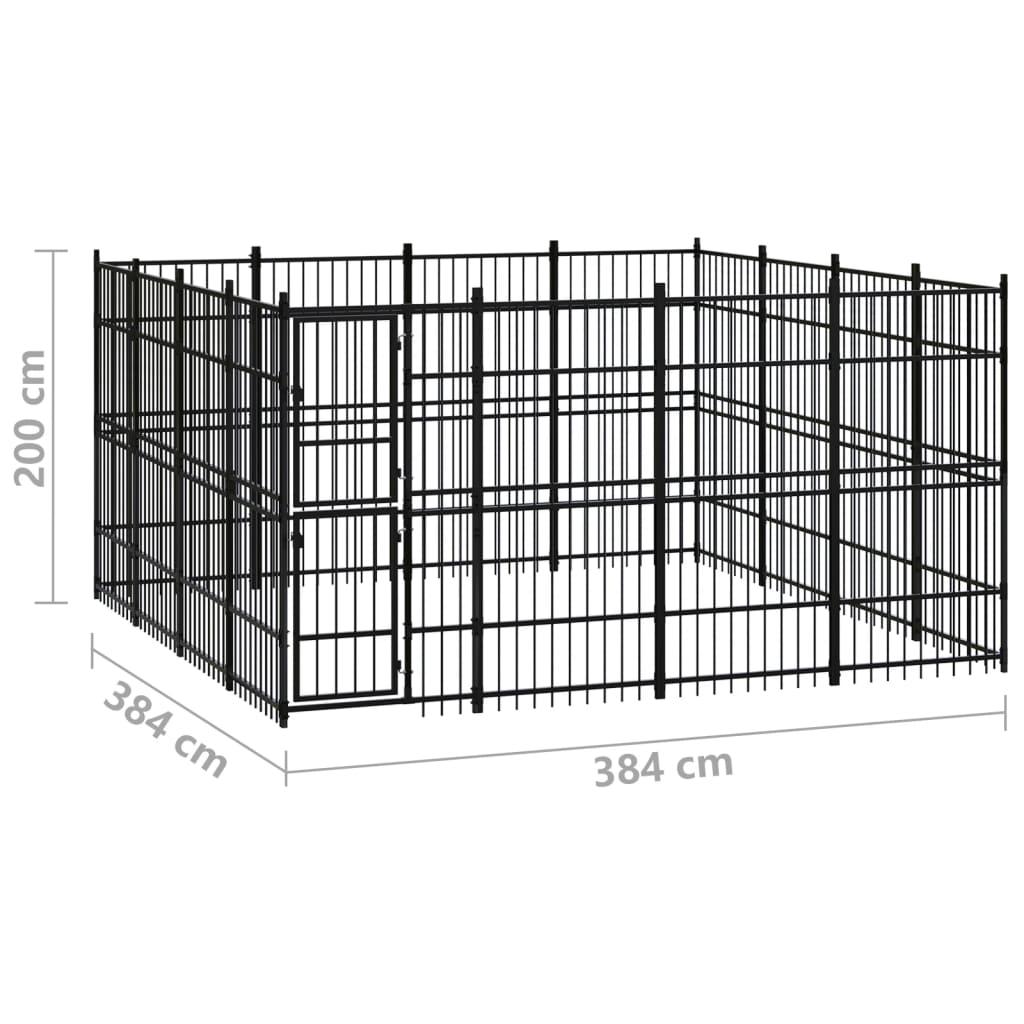 Outdoor Dog Kennel Steel 14.75 m²