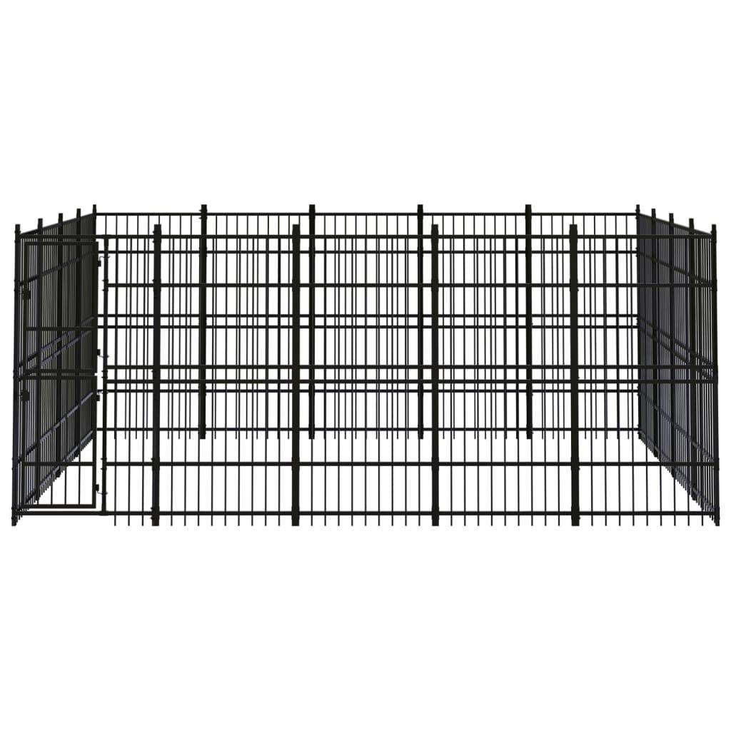 Outdoor Dog Kennel Steel 18.43 m²