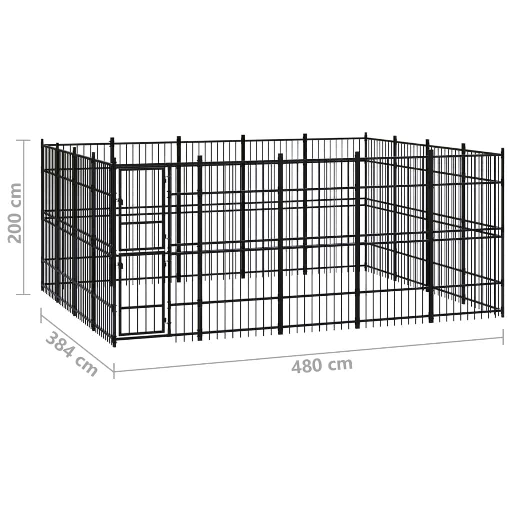 Outdoor Dog Kennel Steel 18.43 m²