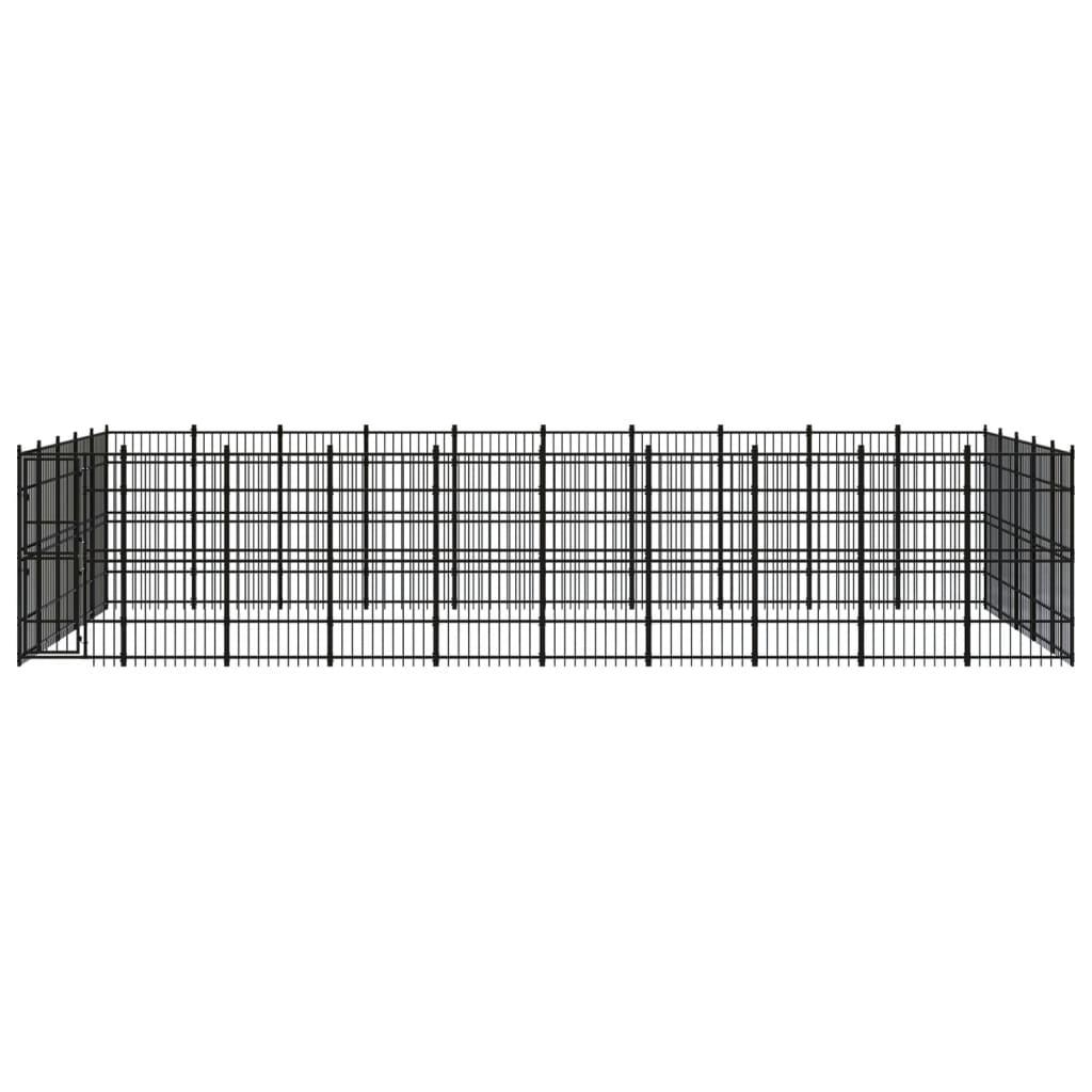 Outdoor Dog Kennel Steel 46.08 m²