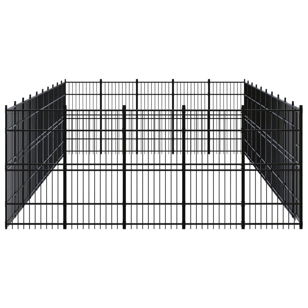 Outdoor Dog Kennel Steel 46.08 m²