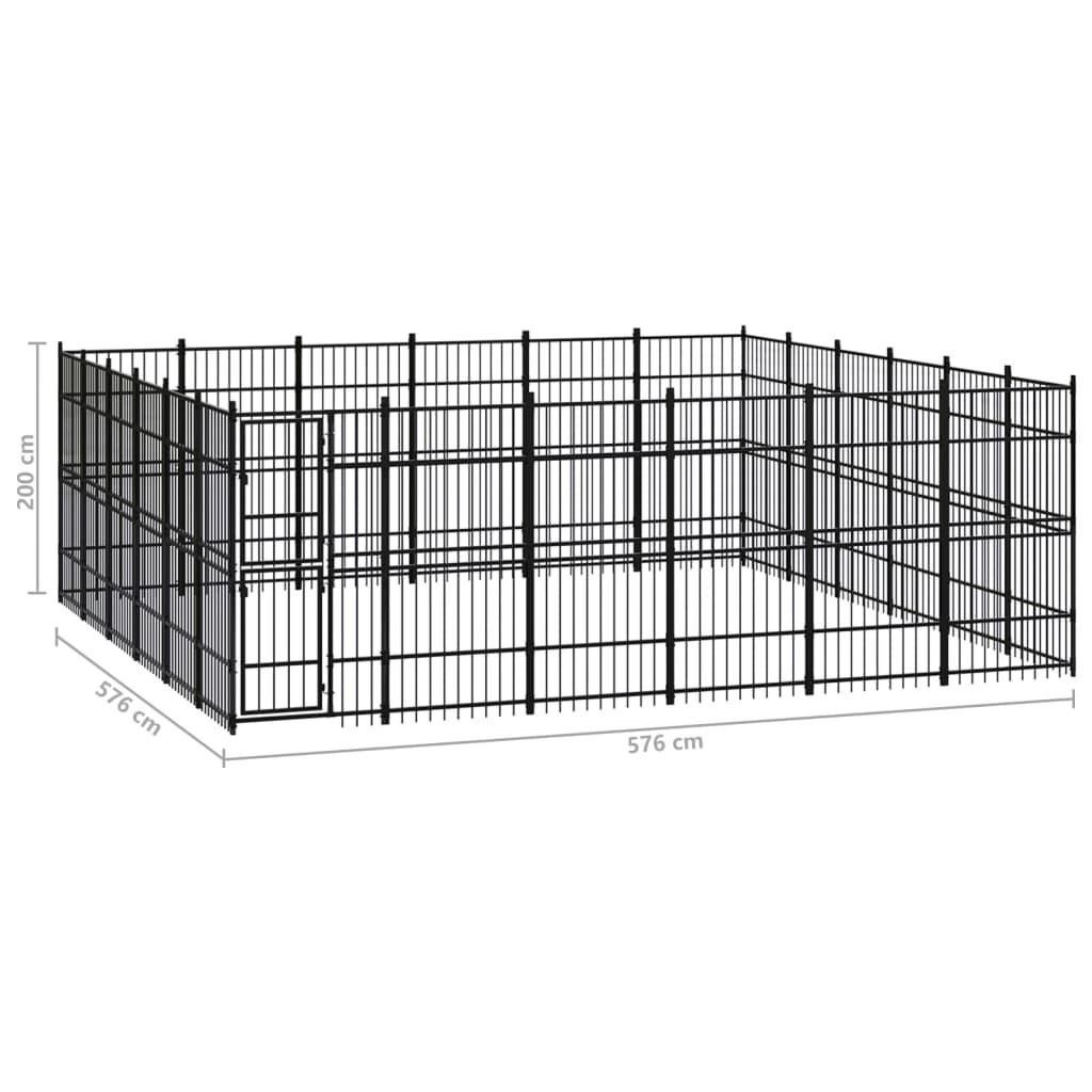 Outdoor Dog Kennel Steel 33.18 m²