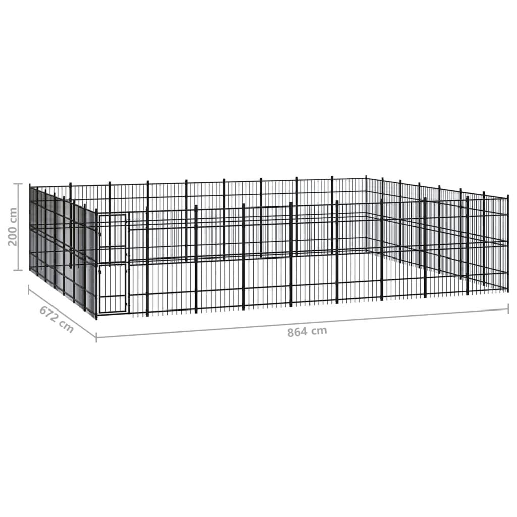 Outdoor Dog Kennel Steel 58.06 m²