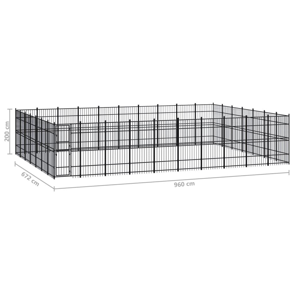 Outdoor Dog Kennel Steel 64.51 m²