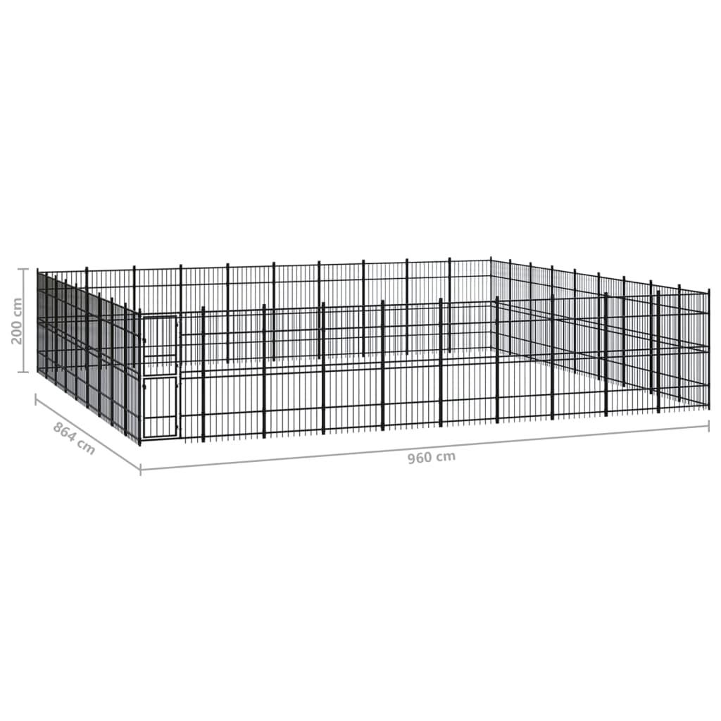 Outdoor Dog Kennel Steel 82.94 m²