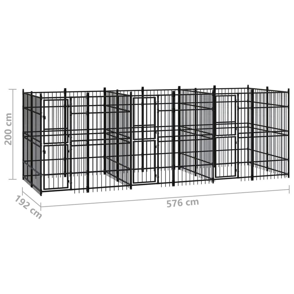 Outdoor Dog Kennel Steel 11.06 m²