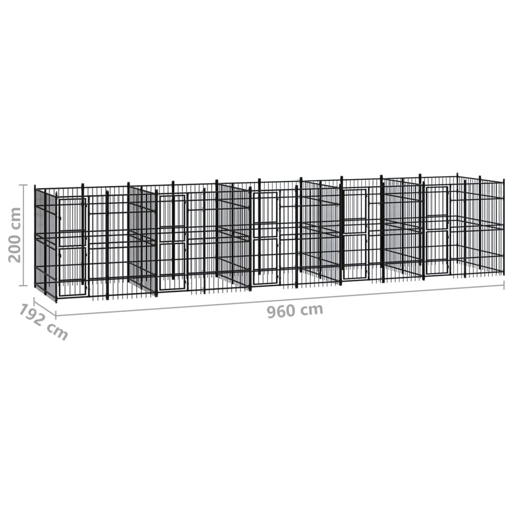 Outdoor Dog Kennel Steel 18.43 m²