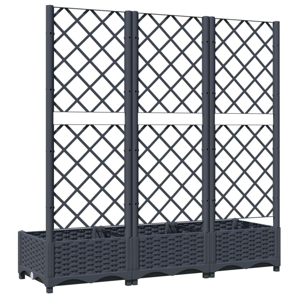 Garden Planter with Trellis Blue Grey 120x40x121.5 cm PP