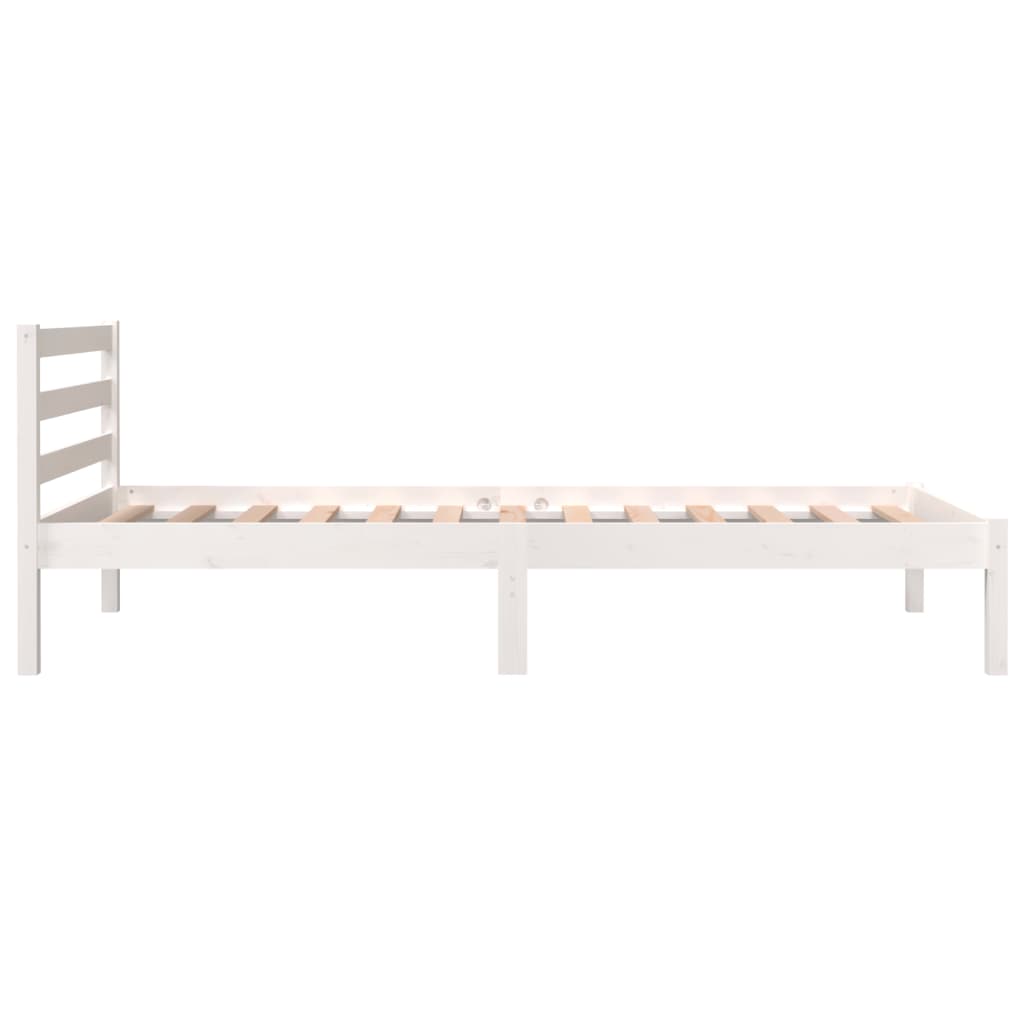 Bed Frame Solid Wood Pine 92x187 cm Single Size White
