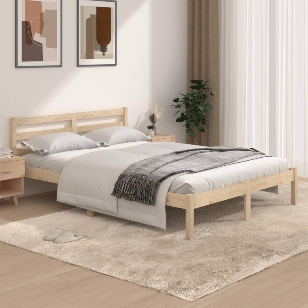 Bed Frame Solid Wood Pine 135x190 cm 4FT6 Double