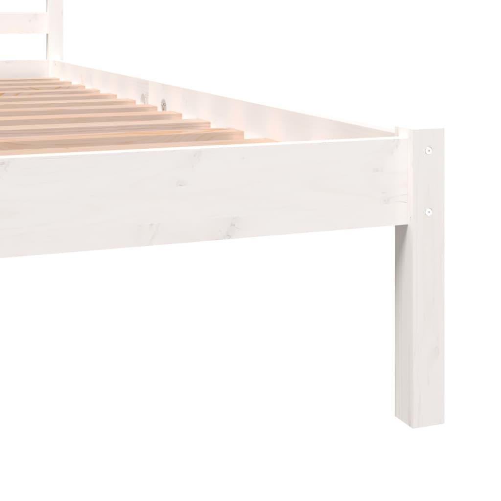 Bed Frame Solid Wood Pine 135x190 cm White 4FT6 Double