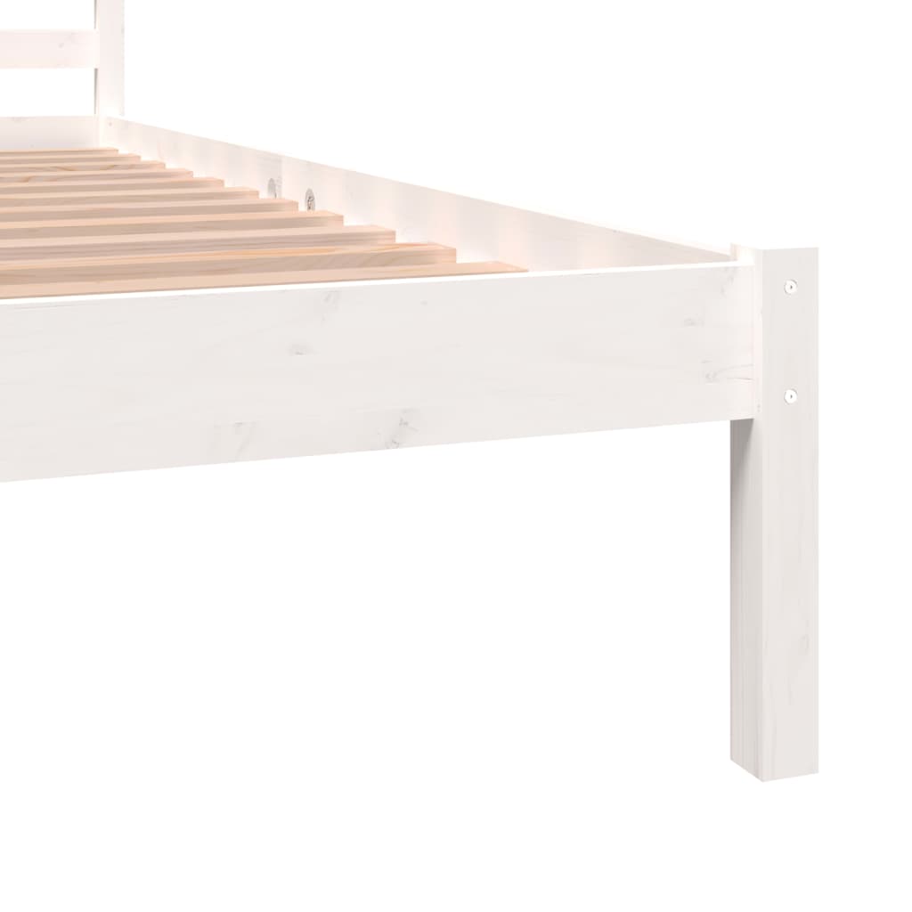 Bed Frame Solid Wood Pine White 153x203 cm Queen Size