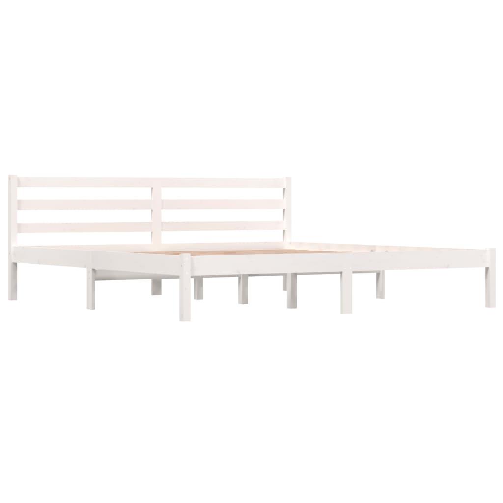 Bed Frame without Mattress White 183x203 cm King