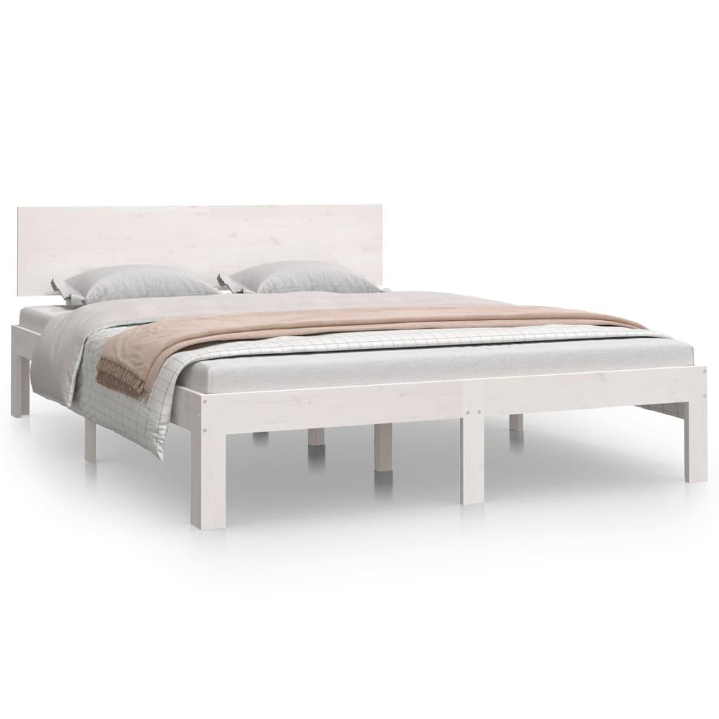 Bed Frame without Mattress White 135x190 cm