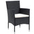 3 Piece Garden Dining Set Poly Rattan Black