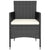 3 Piece Garden Dining Set Poly Rattan Black