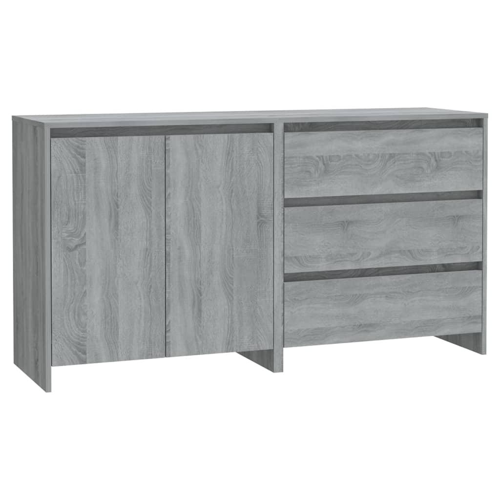 2 Piece Sideboard Grey Sonoma Engineered Wood