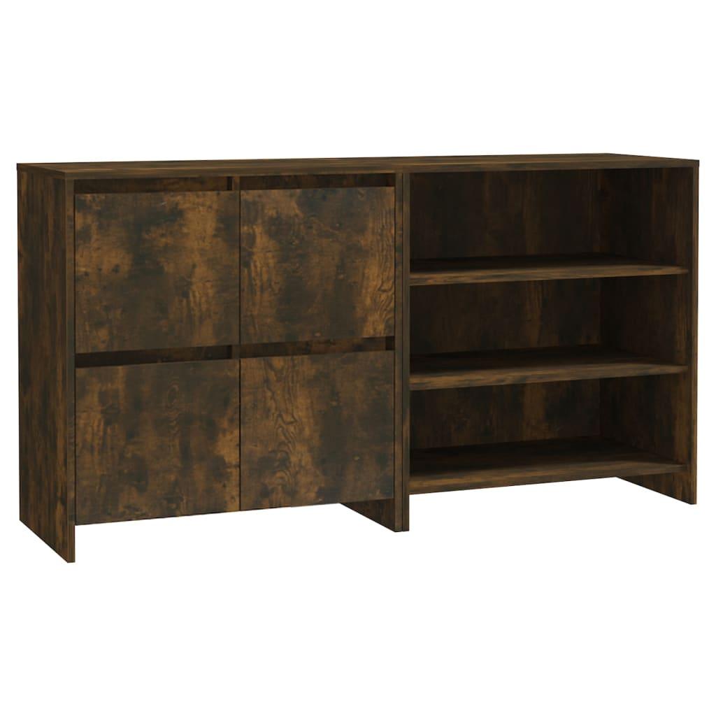 2 Piece Sideboard Smoked Oak Engineered Wood