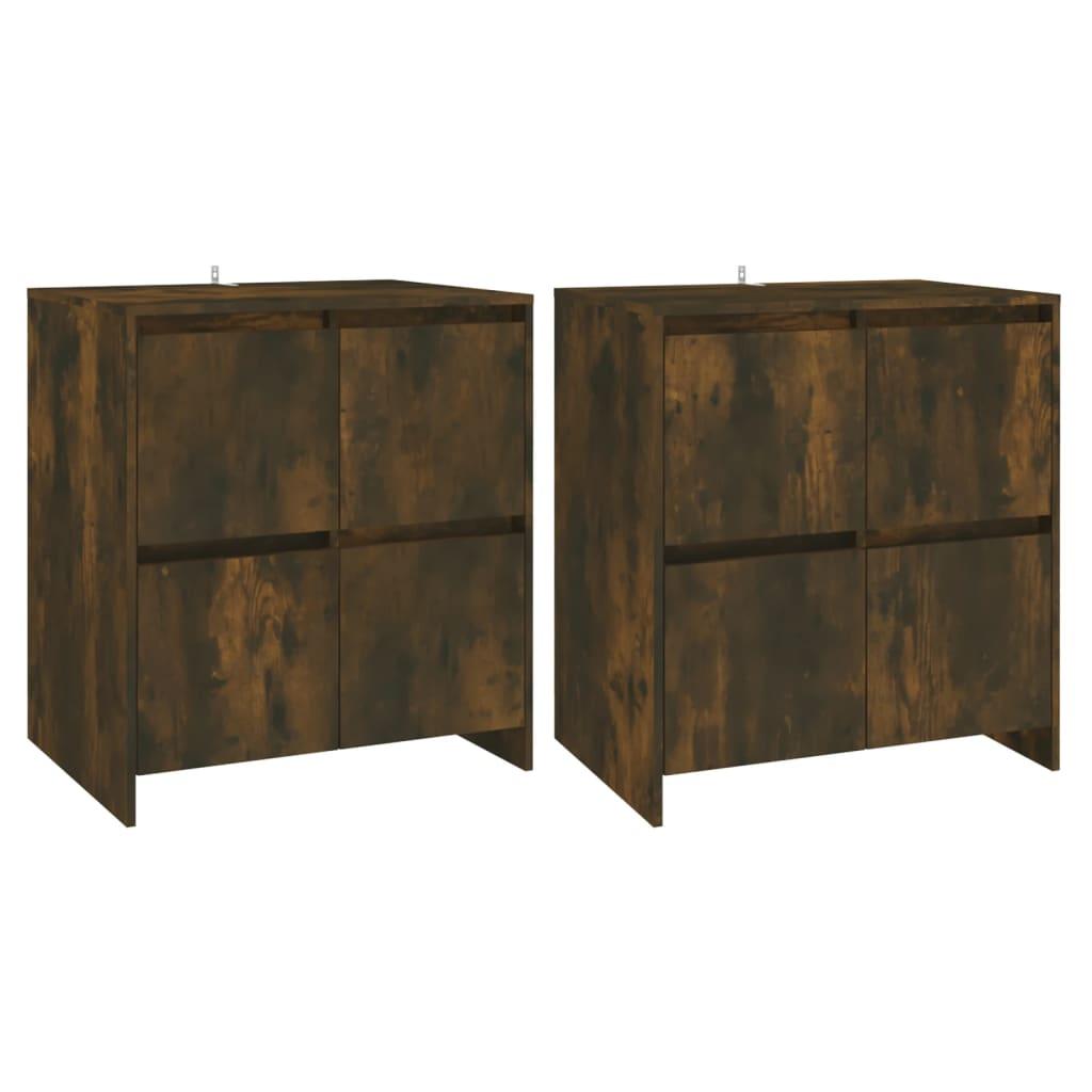 Sideboards 2 pcs Smoked Oak 70x41x75 cm Engineered Wood