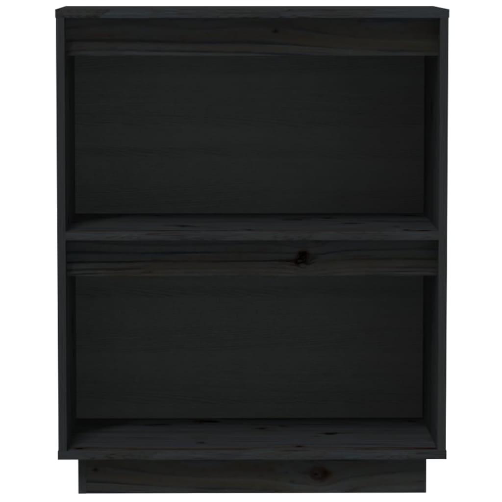 Console Cabinet Black 60x34x75 cm Solid Wood Pine