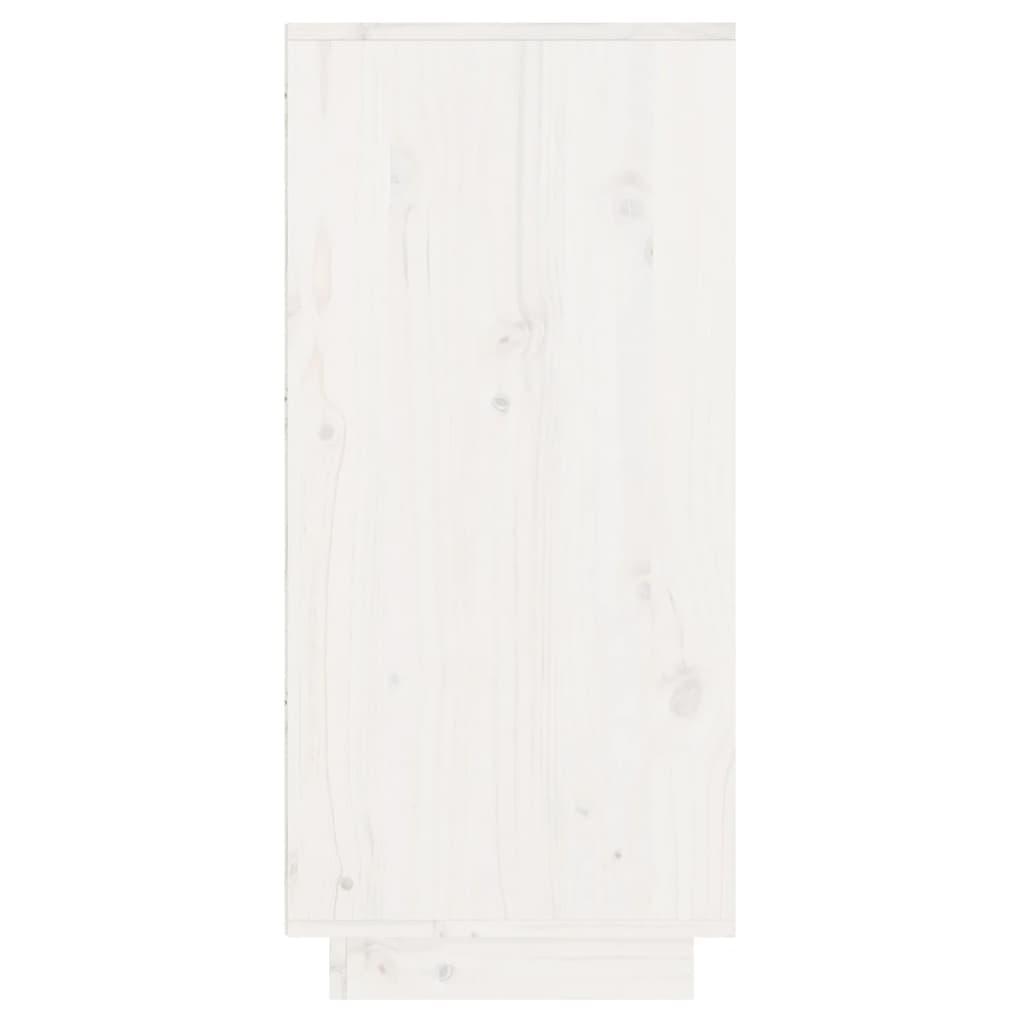 Console Cabinet White 60x34x75 cm Solid Wood Pine