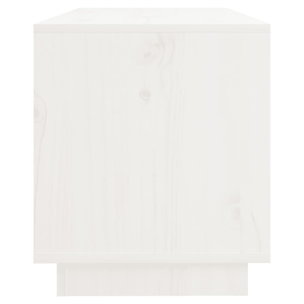 TV Cabinet White 74x34x40 cm Solid Wood Pine