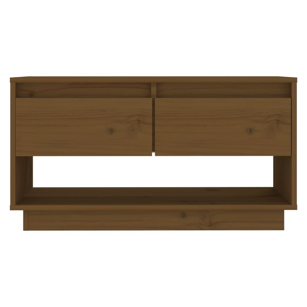 TV Cabinet Honey Brown 74x34x40 cm Solid Wood Pine