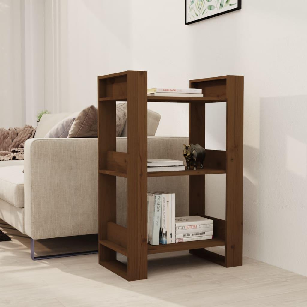 Book Cabinet/Room Divider Honey Brown 60x35x91 cm Solid Wood