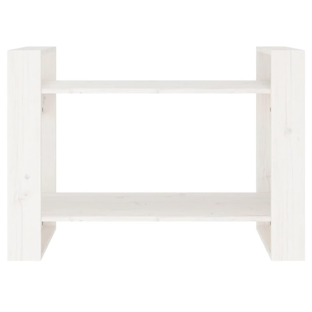 Book Cabinet/Room Divider White 80x35x56.5 cm Solid Wood Pine