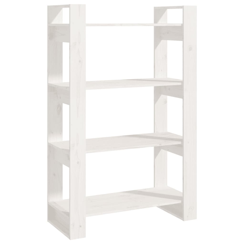 Book Cabinet/Room Divider White 80x35x125 cm Solid Wood Pine