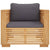 Garden Sofa Chair with Dark Grey Cushions Solid Wood Teak