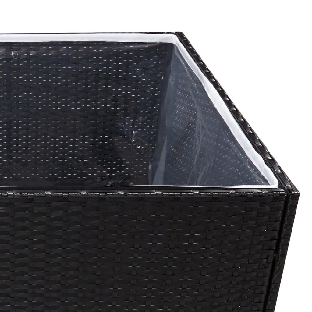 Garden Planter Black 80x80x80 cm Poly Rattan