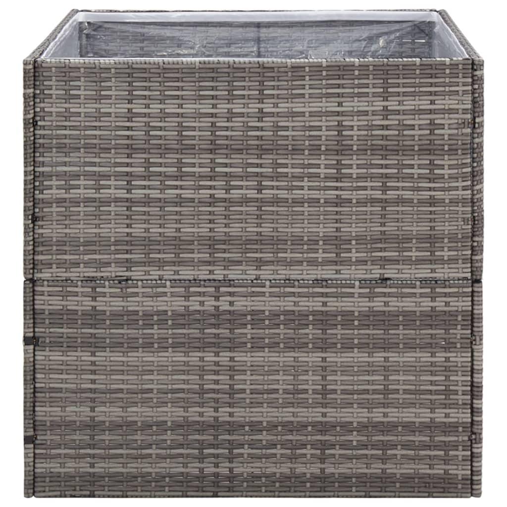 Garden Planter Grey 80x80x80 cm Poly Rattan