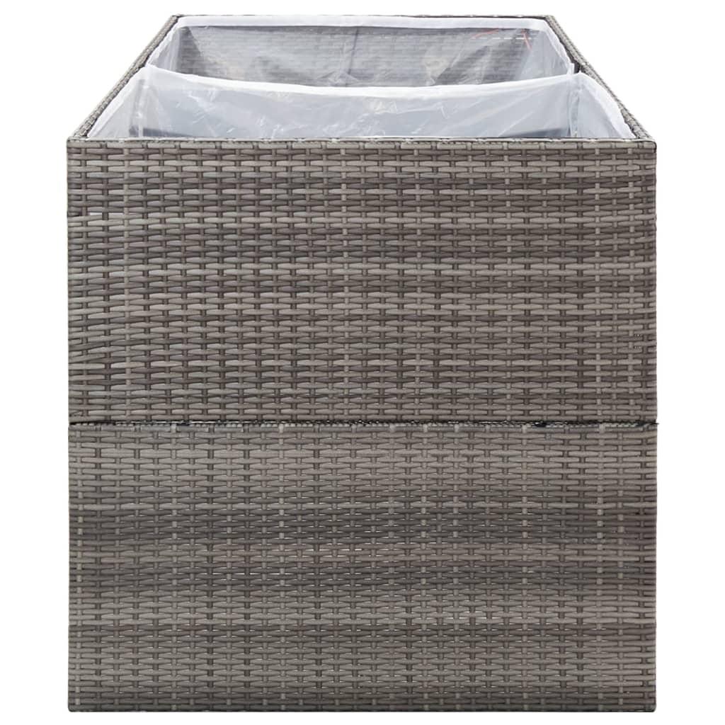 Garden Planter Grey 157x80x80 cm Poly Rattan