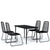 5 Piece Garden Dining Set Black