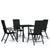 5 Piece Garden Dining Set Black