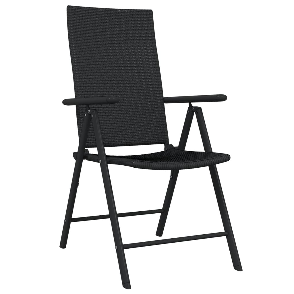 5 Piece Garden Dining Set Black
