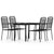 5 Piece Garden Dining Set Black