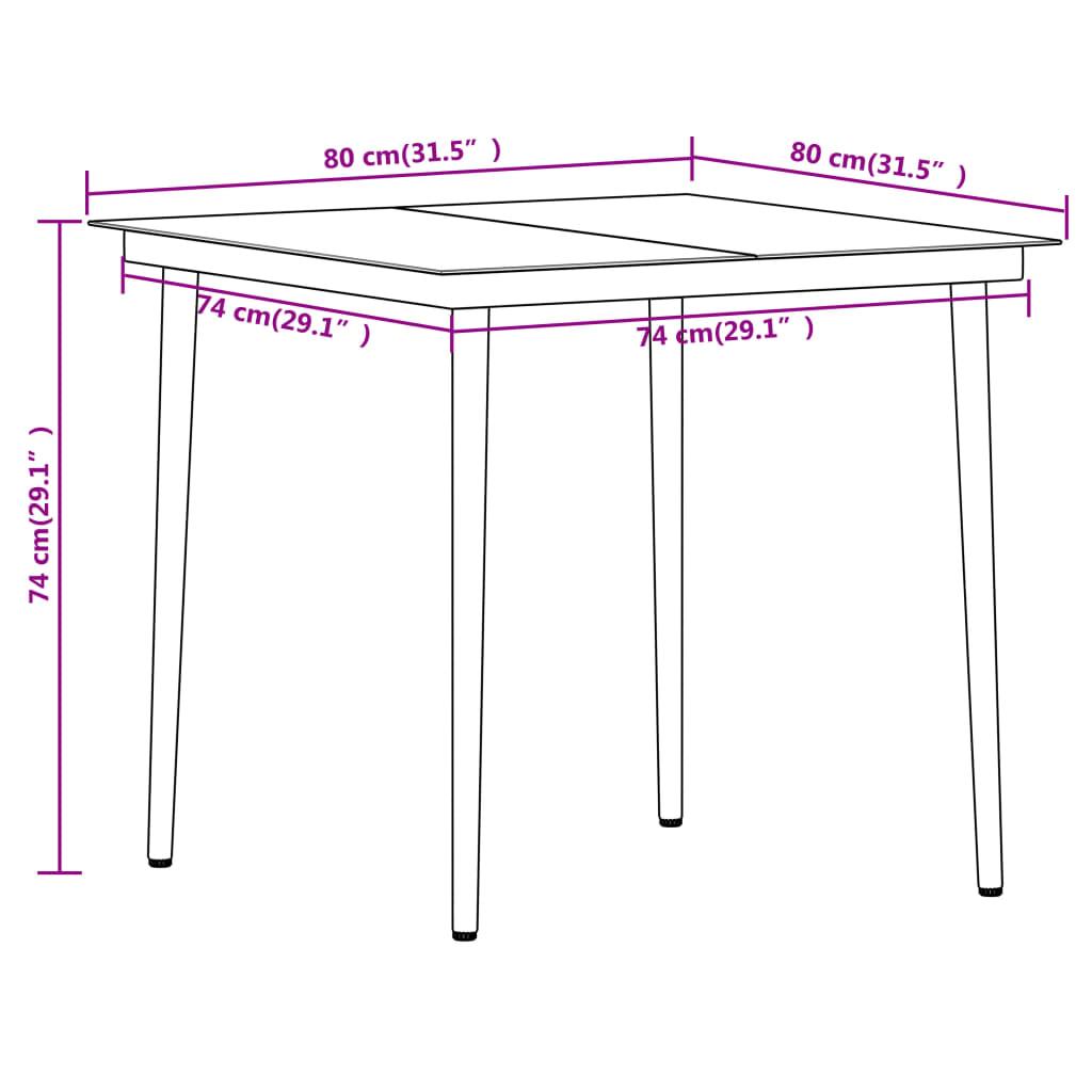 5 Piece Garden Dining Set Black