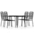 5 Piece Garden Dining Set Black