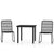 3 Piece Garden Dining Set Black