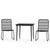 3 Piece Garden Dining Set Black