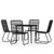 5 Piece Garden Dining Set Black